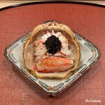 御料理 寺沢 - 毛蟹の飯蒸しキャビア添え