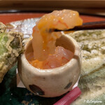 御料理 寺沢 - 甘海老海鼠腸和え