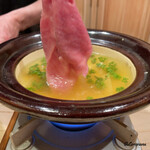 御料理 寺沢 - いわて牛と花山椒のしゃぶしゃぶ