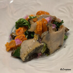 御料理 寺沢 - バフン海胆と鮑と屈み､楤の芽､葉山葵