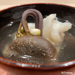 御料理 寺沢 - 油目と蕨､冬菇椎茸､花柚子の椀物