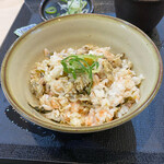 ゆで太郎 - 焼鯖明太子高菜ごはん　混ぜた方が美味しい　ごはんの炊き加減はかなり向上しました。