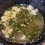 光林 - お味噌汁にはたっぷりアオサが入っている