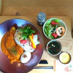 Do-mo kitchen CANVAS - ■薬膳チキンレッグカレー
                      　(薬膳ｽｰﾌﾟ、かぼちゃ冷製ｽｰﾌﾟ、サラダ付)