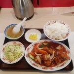 榕城 - 酢豚定食ご飯大盛り