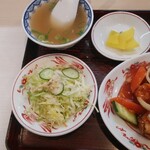 榕城 - 酢豚定食ご飯大盛り