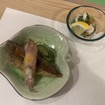 寿司・割烹 池田屋 - ほたるいか、鯵の酢漬け、酢の物【2022.4】