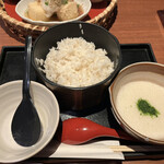 ご飯ととろろ とろ麦 - 