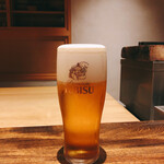 温石 - 最初はエビスの生で