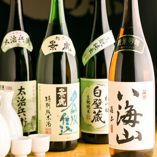 【豐富的日本酒・燒酒】 與絕品料理的搭配也絕配!