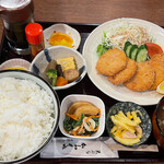 かわせみ - 明宝ハムカツ定食900円（ご飯大盛り＋100円）