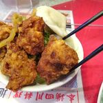 四川厨房 随苑 - エビチリ定食750円（ランチは、鶏唐揚げ４個、炒飯ほかは食べ放題）