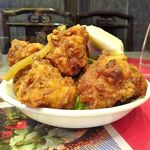 四川厨房 随苑 - エビチリ定食750円（ランチは、鶏唐揚げ４個、炒飯ほかは食べ放題）