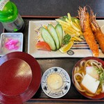 くるまや - 大きなエビフライ定食①