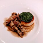 ラヴァンドール - ホタテのハーブバターソース 新玉ねぎとホタルイカを添えて