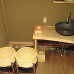 淘心庵 米屋 - 脱衣場…屋外なので寒いです。