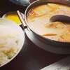 名取屋 - 料理写真:ホルモン鍋定食(￥890)。
シンプル、だからこそ良さが出ているのよ！