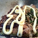 ハクサン - 豚お好み焼きにマヨネーズを