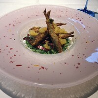 キメラ - ★7.5稚鮎のフリット、甘夏、季節野菜とともに