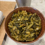 鶏白湯そば 岸良 - 高菜ごはん