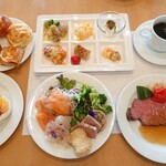 bufferesutoranariake - 1回目メインのローストビーフに冷製料理、温製料理、ホテルメイドパン、デザートはザッハトルテ以外