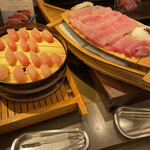 和倉温泉　金波荘　湯快リゾート - 生マグロの寿司と刺身