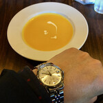 Saboten - 季節のスープはかぼちゃ。また左腕のお伴と。