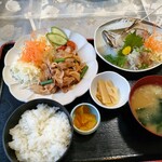 レストラン・あおみ - 鯵タタキ＆生姜焼き定食￥1,628