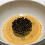 オマージュ - エビとキャビアと甲殻類のソース