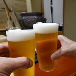 鮨旬美西川 - 最初はビールでかんぱ～い