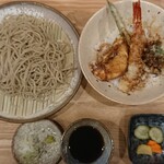 蕎麦心 きりがね - 平日の昼セット(海老天丼と蕎麦)