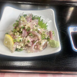 はかたや中村鮮魚店 - 料理写真:アジのタタキ¥650-with食材の味を台無しにする甘口醤油