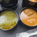 MAGIC INDIA - チキンカレー、ほうれん草とマッシュルームカレー