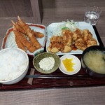 定食のむさしの - 鳥天がデカイ！