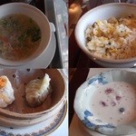和風中華 招龍亭 - スープ、炒飯、天津、デザート（ココナッツミルク）