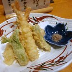 あじ彩 - あじ彩 「タラの芽と海老と蓮根の天婦羅」