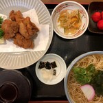 Sobadokoro Hashimoto - 唐揚げ定食1150円＋蕎麦大盛150円
