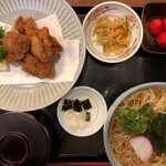 そば処 橋本 - 唐揚げ定食1150円＋蕎麦大盛150円