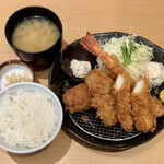 黒豚とんかつ せんごく - ミックスフライ定食Ａ ¥1,480