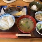 飯 さかい - 八戸沖さば塩焼き定食、上から見たセット