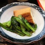 まめ多3715 - <'13/02/15撮影>銀だら味噌焼 1100円 の厚揚げとホウレン草の胡麻和え