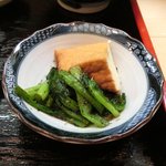 まめ多3715 - <'13/02/15撮影>銀だら味噌焼 1100円 の厚揚げとホウレン草の胡麻和え