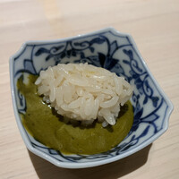 くるますし - 鮑の肝ソースにシャリを投入