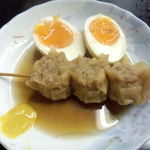 上田温酒場 - 半熟玉子と焼売