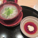 まき村 - 牡蠣大根鍋　芹　とろろぽん酢