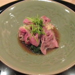 まき村 - 牛肉　東坡豆腐　春菊　美味あん　芽葱　水辛子