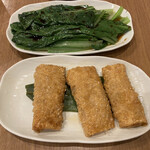 Yuufon Shou - 季節の野菜煮、海老の湯葉春巻