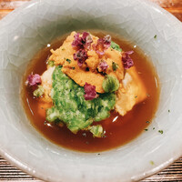 お料理 うち山 - 生湯葉とうに、おくらのべっこう餡