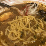 札幌ラーメン 辛いち - スパイシーカレー麺、麺アップ