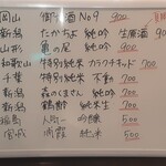 居酒屋あそこ - オススメの日本酒、季節物ラインナップは随時変わります。